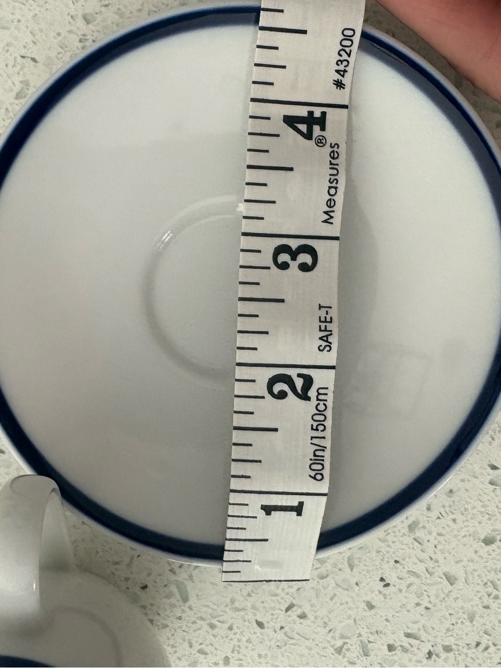 Vintage Williams Sonoma Brasserie Blue Band Demitasse 4 Espresso Cups & Saucers - Picture 6 of 11